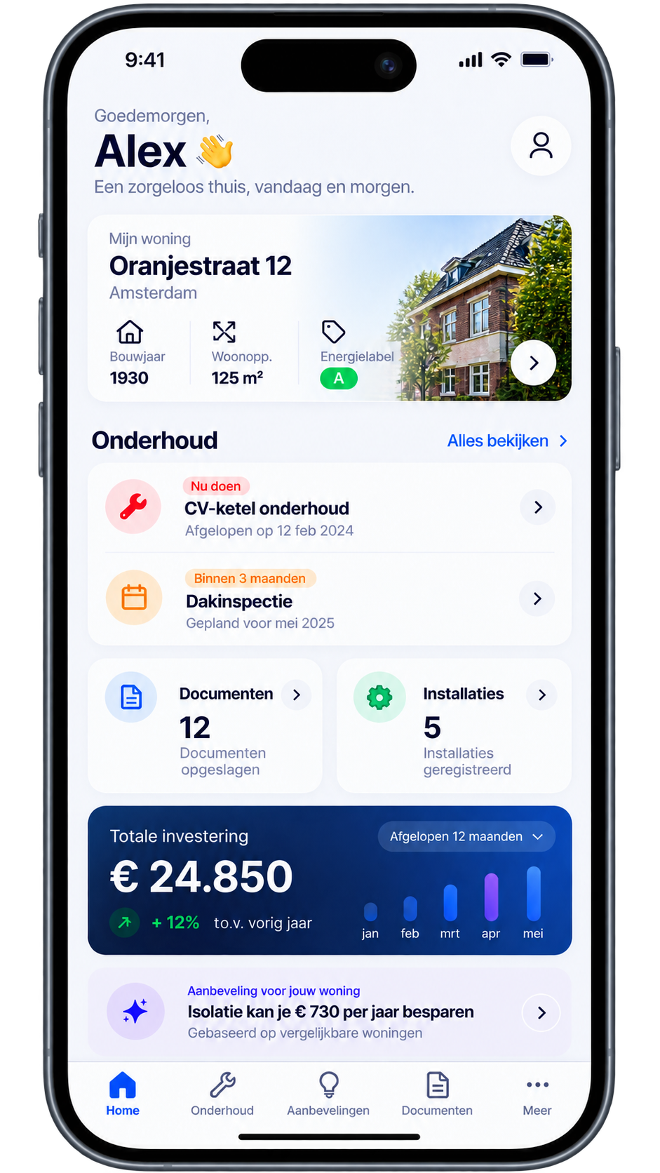 Je woning, documenten en onderhoud in één overzicht